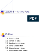 Lecture 5 - Arrays - I