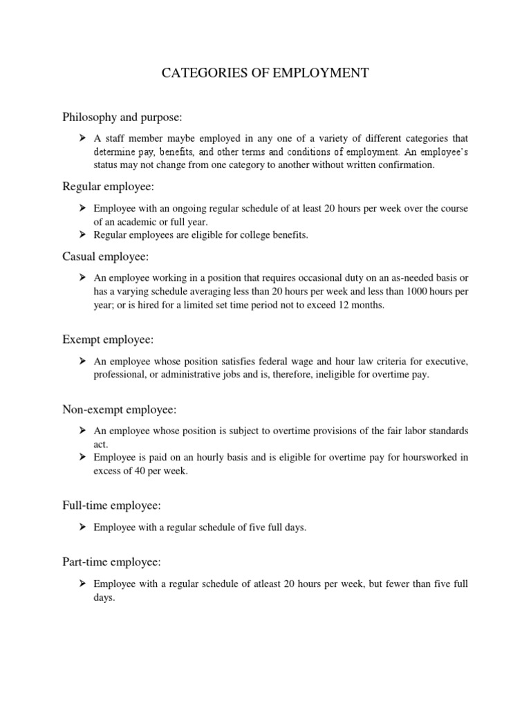 Employment Categories and Appointments Guide | PDF | Business