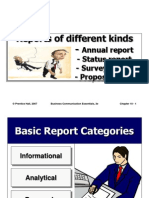 3.3 Reports of Different Kinds - Annual, Status, Survey, Proposal