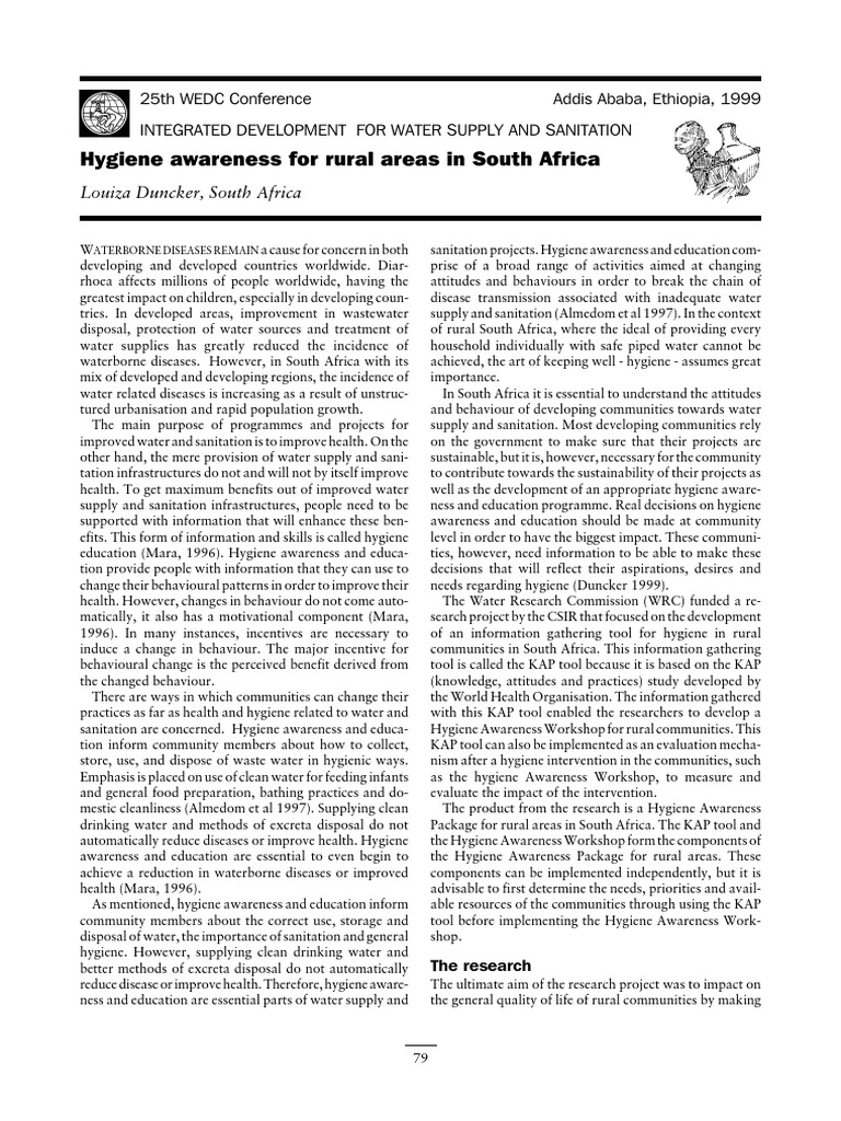 hygiene awareness in south africa Sanitation Hygiene