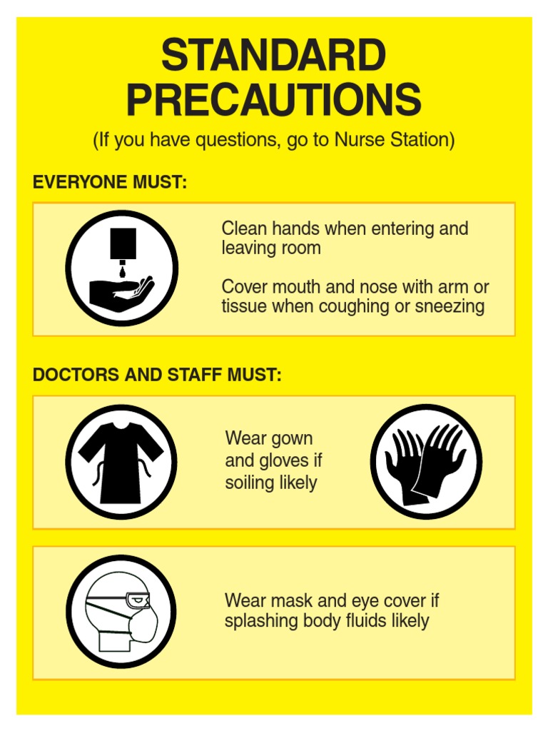 Standard Precautions: (If You Have Questions, Go To Nurse Station ...