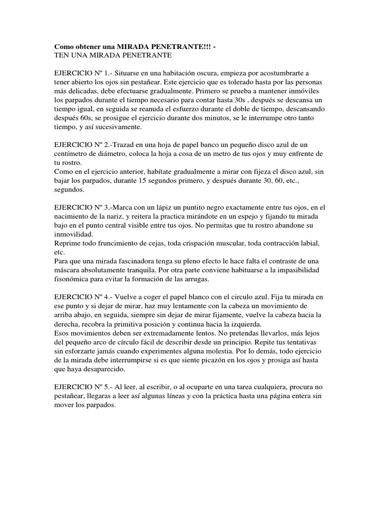 Ejercicios para una Mirada Intensa | PDF