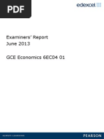 Examiners' Report June 2013 GCE Economics 6EC04 01