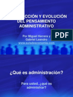 Introducción a La Evolución Del Pensamiento Administrativo (1)