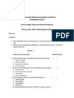 Ph.D. (IWL) Model Paper 2014