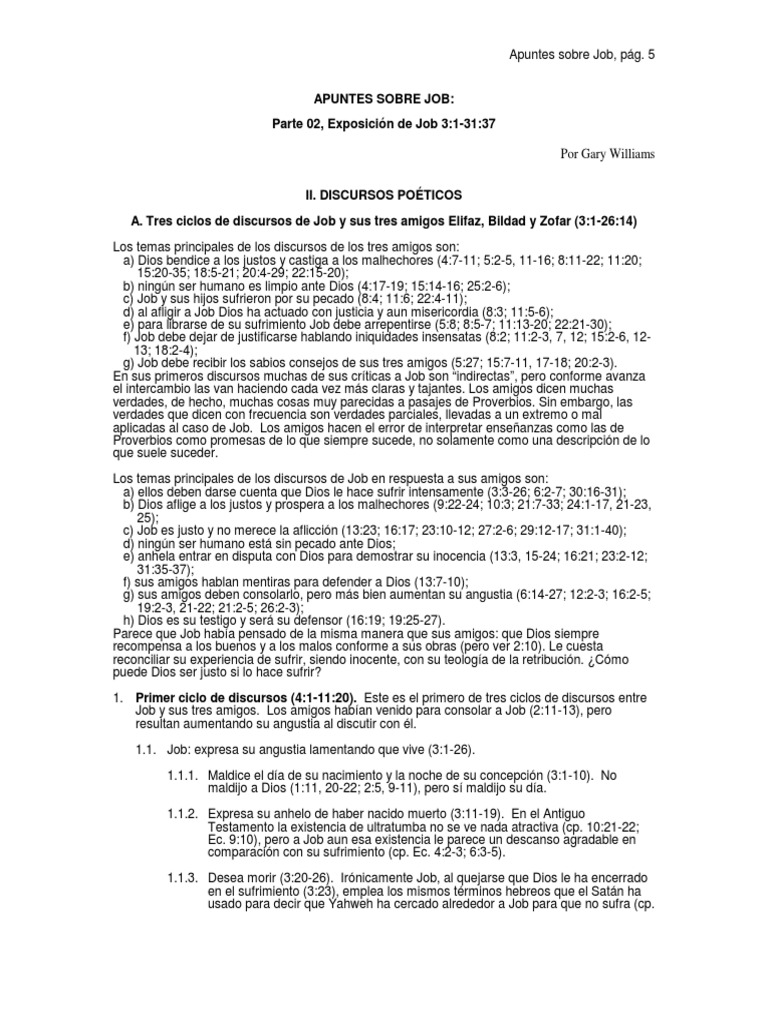 Apuntes Sobre Job 02 Libro De Job Pecado