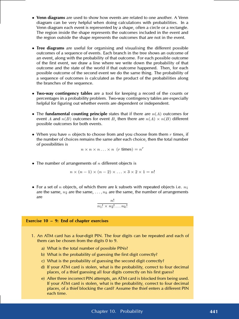 441 Chapter 10. Probability | PDF | Personal Identification Number ...