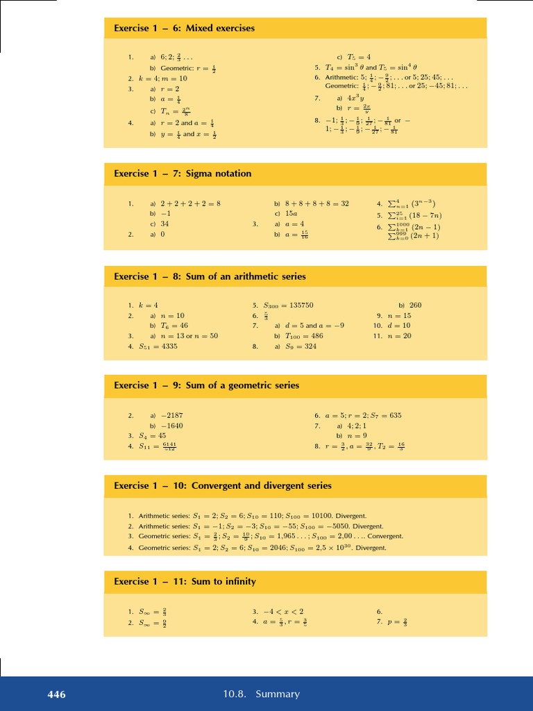 Mixed Exercises on Series and Sequences | PDF