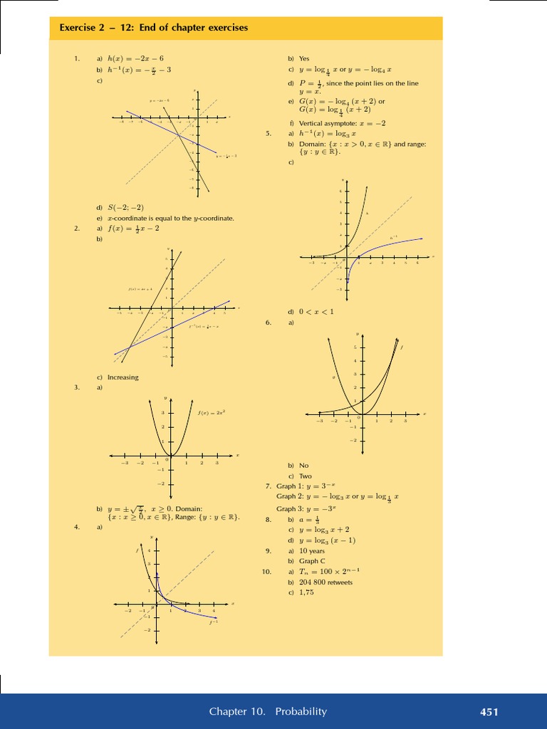 End of Chapter Exercises - Math Functions | PDF | Teaching Methods ...
