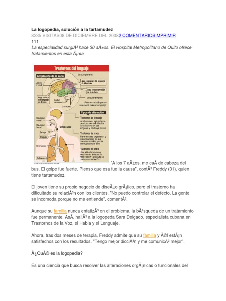 La Logopedia | PDF | Patología del habla y Lenguaje | Psicología anormal