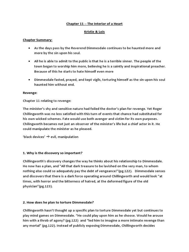 The Scarlet Letter Chapter 11 Analysis | PDF | Torture