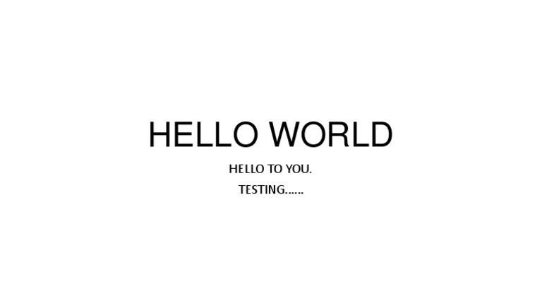 Hello World | PDF