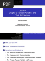 Lesson 4 Chapter 3: Random Variables and Their Distributions