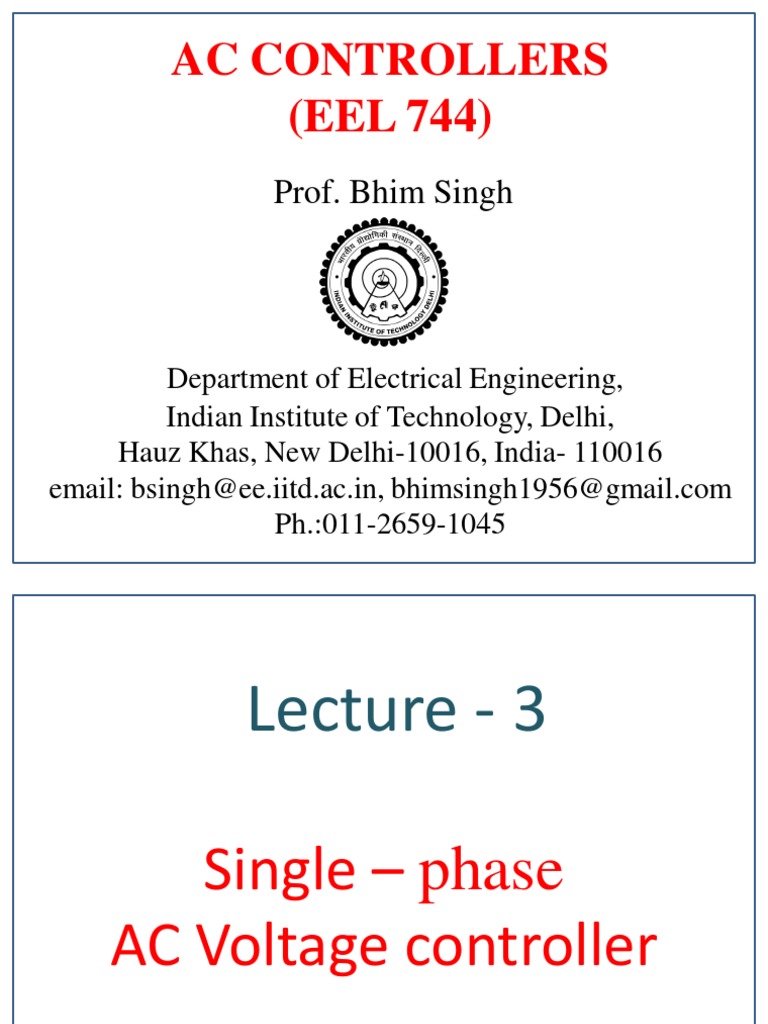 Single Phase AC Voltage Controller Analysis | PDF | Sine | Root Mean Square