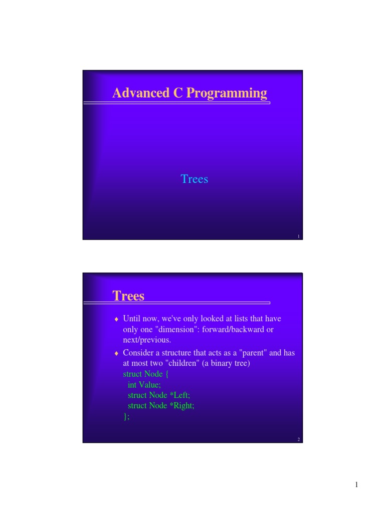 Advanced C Programming: Trees | PDF | Pointer (Computer Programming ...
