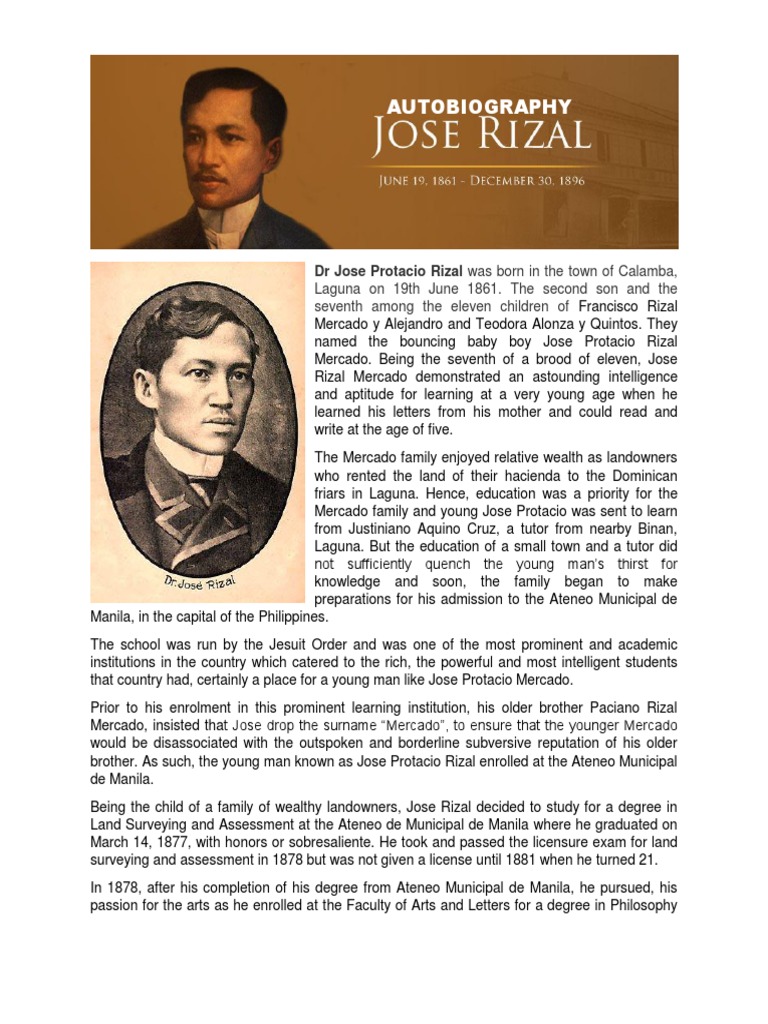 rizal family history essay