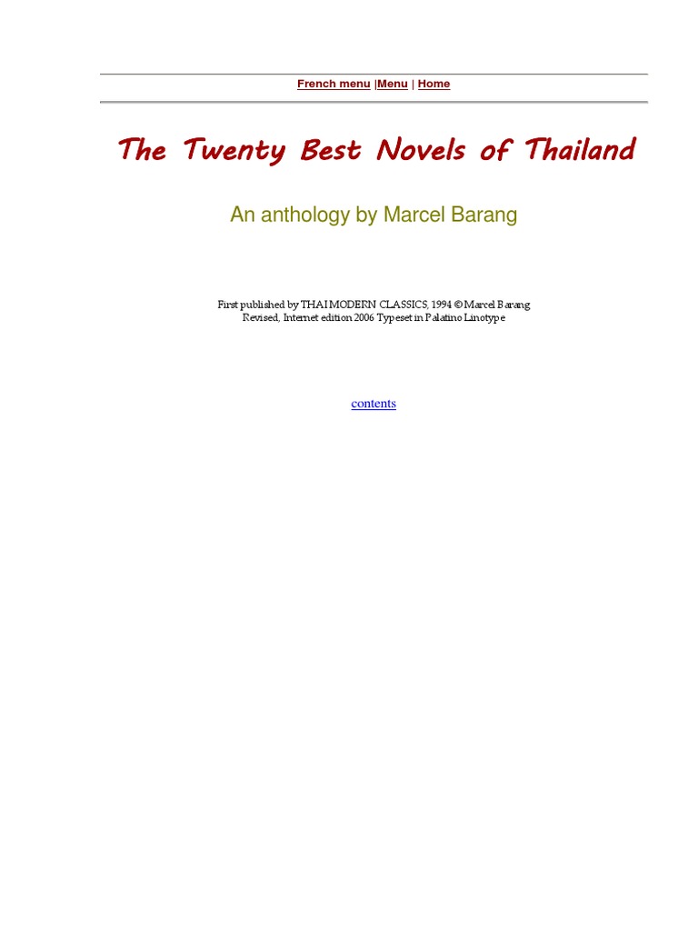 The 20 Best Novels of Thailand | Books | Fiction & Literature