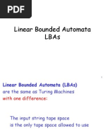 Linear Bounded Automata Lbas