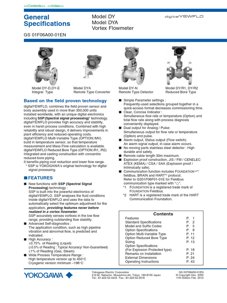 Yokogawa DY050 PDF Flow Measurement Reynolds Number
