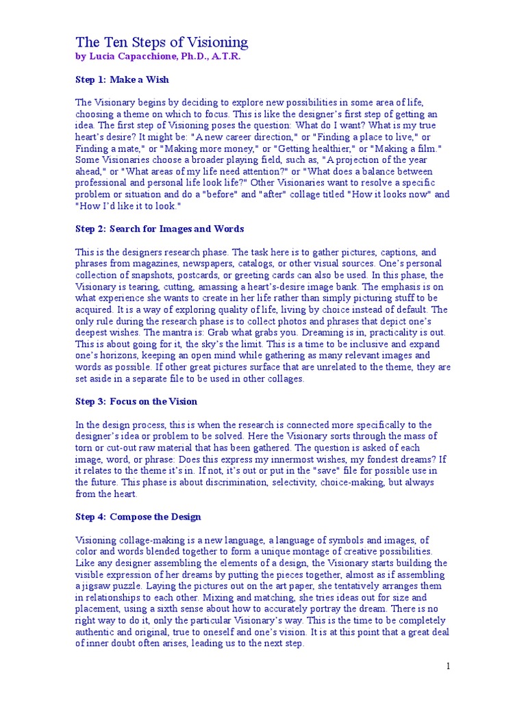 Ten Steps to Effective Visioning | PDF | Dream | Epistemology