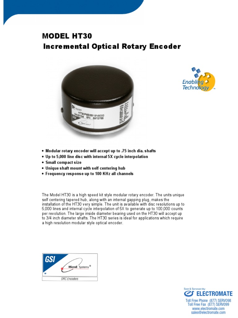 HT30 Modular Optical Rotary Encoder | PDF | Electromagnetism | Equipment