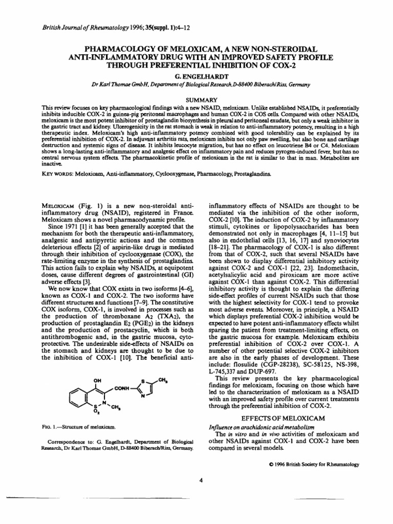 Pharmacology of Meloxicam | PDF | Nonsteroidal Anti Inflammatory Drug ...