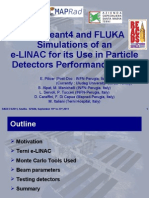 Full Geant4 and FLUKA Simulations of An e-LINAC For Its Use in Particle Detectors Performance Tests