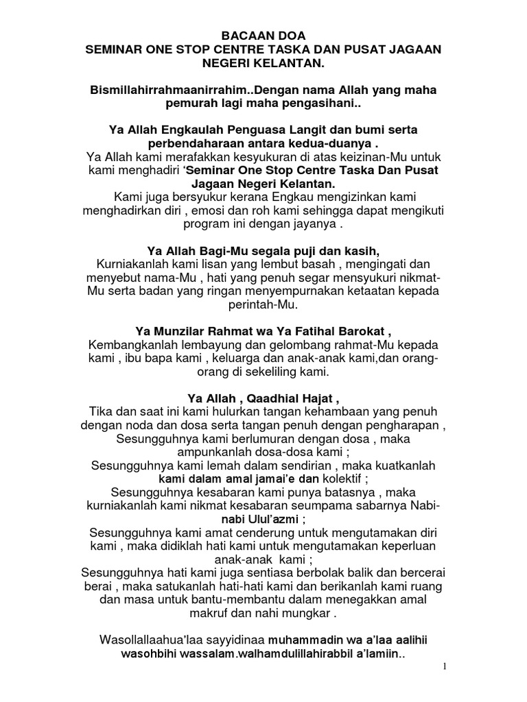 Bacaan Doa Program | PDF