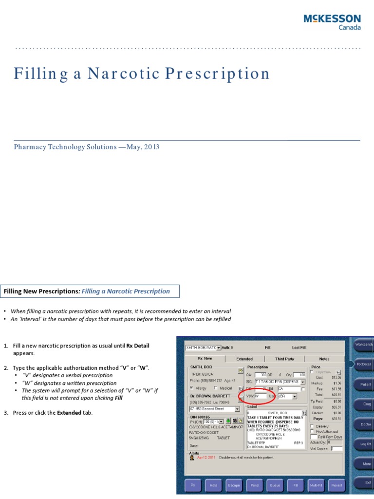 Filling A Narcotic RX | PDF