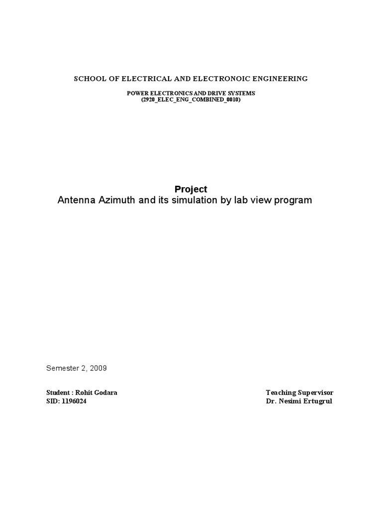 Antenna Azimuth Control System Simulation | PDF | Electric Motor ...