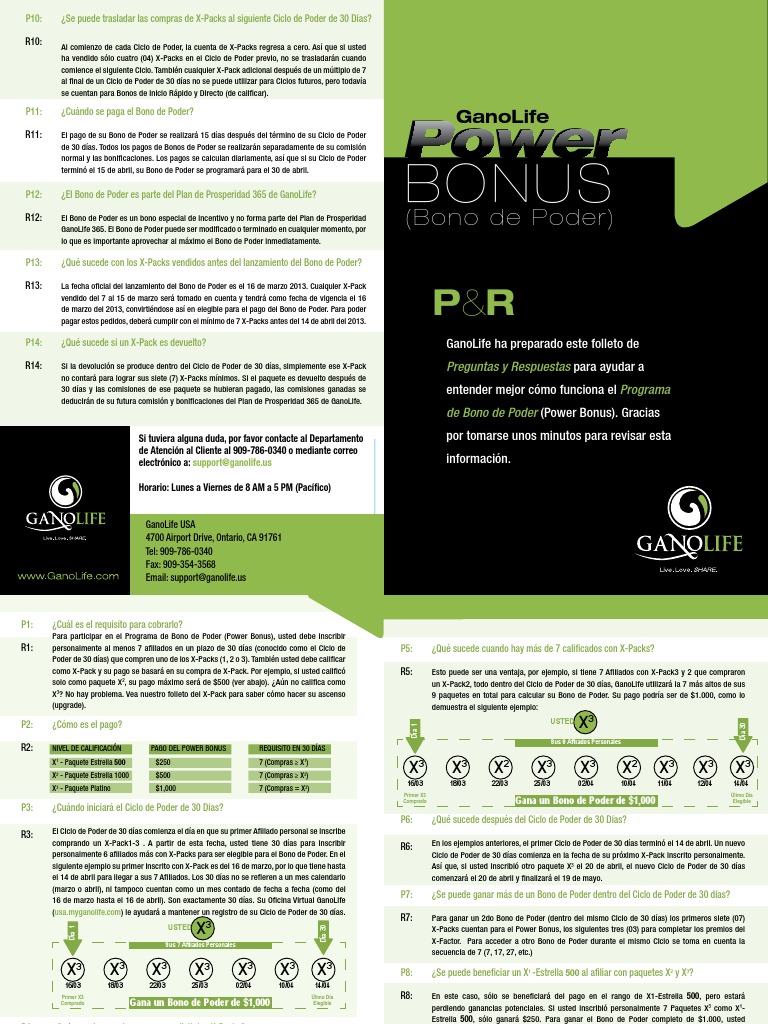 Guía del Bono de Poder de GanoLife | PDF | Science | Tecnología (general)
