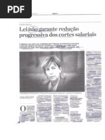 'Lei não garante redução progressiva dos cortes salariais' (Catarina Almeida Pereira, Jornal de Negócios, 07.08.2014)