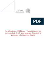 Instituciones Publicas y Organizacion de La Sociedad Civil Que Brindan Atencion a Personas Victimas de Trata