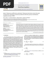 JT Coefficient and JT Inversion Cueves for Pure Compounds,FPE,306,2011,181-189