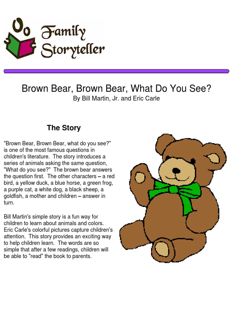 Brown Bear, Brown Bear, What Do You See?: The Story | PDF for Brown Bear Brown Bear Printable Book Pdf Free