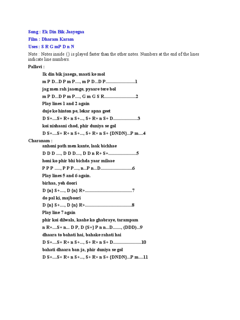 Mouth Organ Bollywood PDF