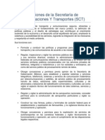 Funciones de La Secretaría de Comunicaciones Y Transportes