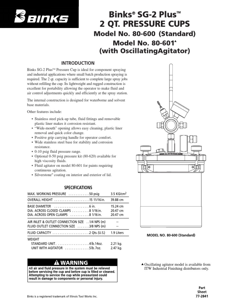 Binks Pressure Cup Manual Valve Piston