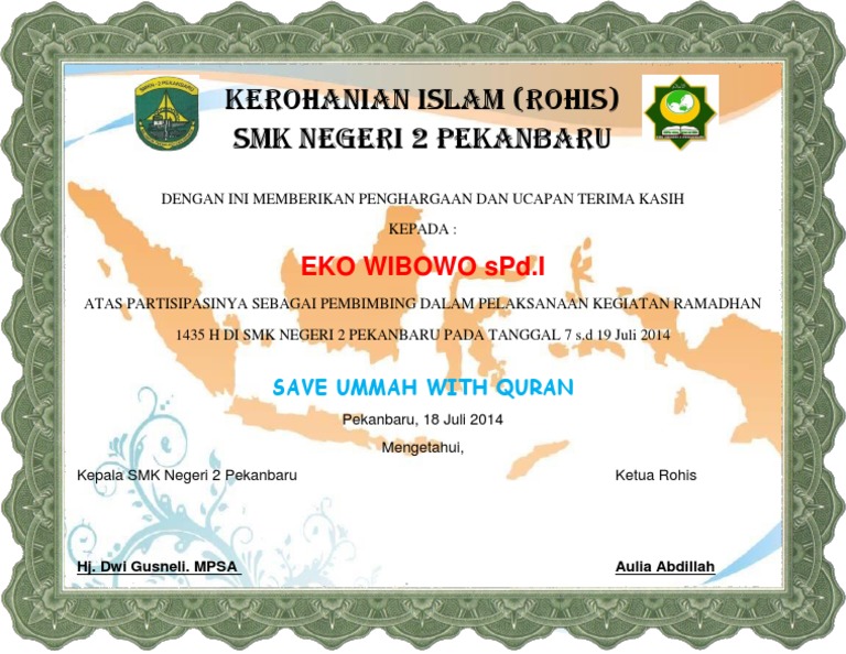 Contoh Sertifikat Pdf