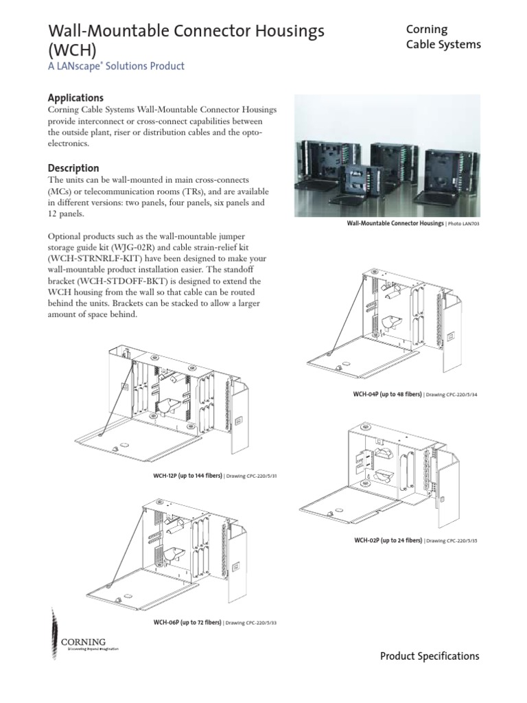 Corning WCH Connector Housings Optical Fiber Electrical Connector
