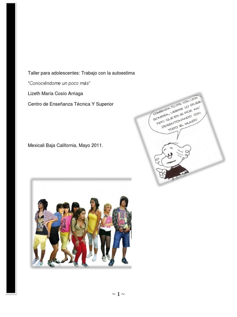 Taller de Autoestima para Adolescentes | PDF | Autoestima | Adolescencia