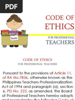 Code Of Ethics For Professional Teachers Philippines Pdf Teachers Oath Of Office