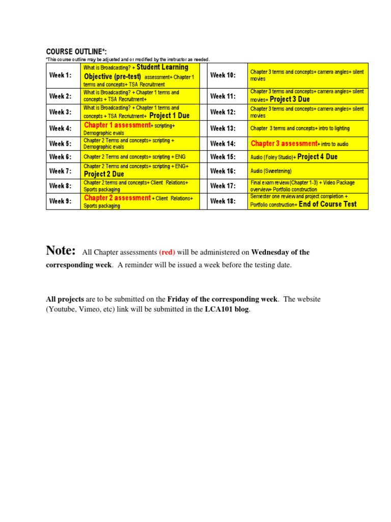 Broadcasting Course Outline and Schedule | PDF | Computers