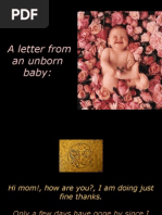 Abortion -- " a letter from an unborn baby"