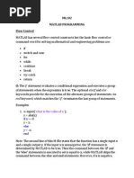 Matlab Programming (Flow Control)