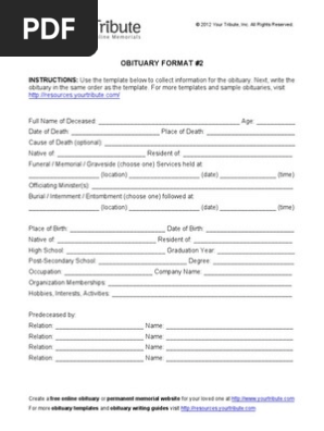 Obituary Format 02