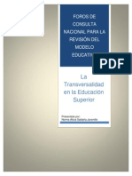 Transverdalidad en La Educacion Superior