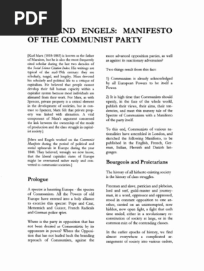 Marx and Engels Communist Manifesto