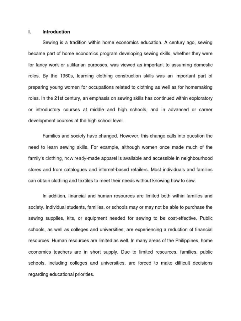 Home economics research paper image