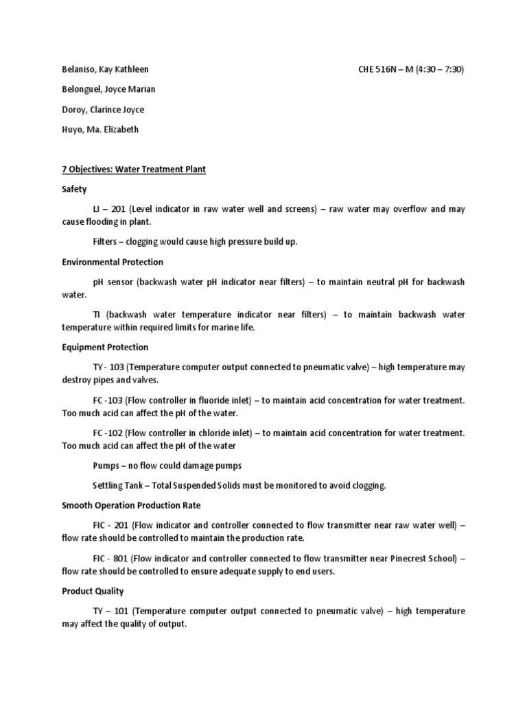 7 Objectives Water Treatment Plant PDF Water Treatment Water